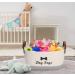 Morezi Gro e Cotton Rope Storage Basket for Pet Toys - Dog Toy Organizer with Handle 42cm x 27cm x 17cm Grey Khaki - Ideal for Pet Organization - Buy Online on GoSupps.com
