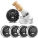 5 Pieces Shaving Soap with Shaving Brush Natural Shave Soap Bar Smoothing Shave Soap Fast Lather Shave Soap Puck with Brush for Smoothest Wet Shave