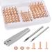 JUNESunShine 84Pcs  Copper Rivets and Burrs  9 and 12 Burrs Setter  Leather Rivets Fastener Install Setting Tool with 4mm Leather Hole Punch Cutter for Belts Wallets Collars Leather Working Supplies 1 Copper Rivet Set