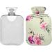 NAANLE Hot Water Bottle with Cover - Watercolor Flower Pattern for Back Pain Relief & Heat Therapy | 1L Transparent Heat Bottle - Buy Online on GoSupps.com