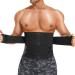 Bafully men's abdominal belt sports sport fitness belt body shaper sweat belt neoprene sauna belt waist trimmer belly belt waist trainer with Velcro fastener S black