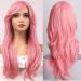 colorfulpanda Long Curly Full Hair Wig Anime Cosplay Halloween Costume Party Synthetic Wigs for Women (28inch Pink)