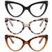 3 Pack Bifocal Cat Eye Reading Glasses for Women Oversized Blue Light Blocking Computer Readers Black/Tea Tortoiseshell/Grey Tea Tortoiseshell 2 x
