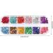 FEIlei 12 Grids 3D Nail Jewelry Nail Art Studs Shiny Diamond Crystal Gems Rhinestones - Buy Online on GoSupps.com