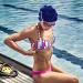 Haofy Retro Vintage Swimming Cap for Women - Waterproof Bath Cap for Long Medium Hair - Stylish Blue Design - Buy Online on GoSupps.com