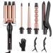 5 in 1 Hair Curling Iron Wand Set PTC Fast Heating Hair Crimper Professional Hair Styling Tools LCD Temp Control with Hair Straightener Ceramic 3 Barrel Hair Waver Surprise Gift for Women Girl 5-in-1