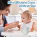 Eaasty 6oz Baby Silicone Sippy Cup Set - Spill Proof Toddler Training Cup with Straw Lid - BPA-Free Infant Straw Cup - Buy Online on GoSupps.com