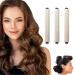 Moguri 3 pieces of heat -free curlers flexi poles with hooks heat -free curlsters for all hair types curlers for sleeping in heat -free curls overnight cream color white