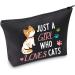 Cat Gifts Make-Up Bag | Just A Girl Who Loves Cats | Perfect Cosmetic Bag for Cat Lovers | Ideal Gifts for Women & Cat Owners | Black Cat Travel Bag - Buy Online on GoSupps.com