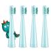 Vekkia Kids Electric Toothbrush Replacement Heads - 7X More Plaque Removal End-Rounded 3D Curved Soft Bristles Gentle & Efficient Clean Teeth Perfect for Kid Small Mouth Blue (4 Pack) Toothbrush Head Blue Head