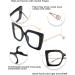 FEISEDY Oversized Square Blue Light Blocking Glasses - Stylish Cat Eye Eyewear with Pearl Inlay 62mm Black Frame Reduce Eye Strain & Glare - Buy Online on GoSupps.com