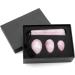 JSDDE YONI EIER MASSAGESTAB Set | 4 Drilled Rose Quartz Egg Massage Stones | Silk Cord & Instructions | PC Muscle Exercise & Crystal Healing - Buy Online on GoSupps.com