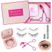 Dual Magnetic Eyelashes Magnetic Eyelashes without Eyeliner 4D Natural Look Reusable Easy to Wear Soft Magnets False Eyelashes with Applicator No Glue Goddess Style C-Romantic Goddess