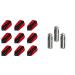 3 Sets of Harrows Retina Slim Dart Flights Plus 1 Set of 3 Aluminum Dart Flight Protectors Red