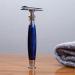 Premium Wet Manual Double Edge Safety Razor Set | Shaving Kit with Blades Brush & Bowl | Barbershop Grooming for Men - Blue - Buy Online on GoSupps.com