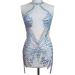 New Handmade Full Body Patches Rhinestone Applique on Nude net Clear AB Color Crystal Stone Beads for Dress (AB)