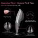 EARLMONI Short Almond Nail Tips - 432 pieces Prepolished Artificial Nail Tips Set 12 Sizes Full Cover Soft Gel Nail Tips with Glue Nail File Cuticle Pusher XS Short Almond Nail Tips Set - Buy Online on GoSupps.com