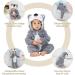 COOKY.D Baby Hooded Rompers | Infant Winter Flannel Jumpsuit Pajamas | 24-30 Months | Koala Design - Buy Online on GoSupps.com