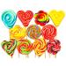 Rainbow Lollipops Swirly Lollies Kids Party Bags Cake Toppers Halal Vegan 4 Assorted Shapes (30)