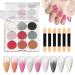 Poudre Ongles Pigment e | Finition Miroir Magique Brillante 9 Couleurs D coration Arc-en-D grad Brillante DIY pour P ques Halloween No l CF04