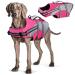 Hjyokuso life jacket dog dog chimney dog swimming aid ripstop & reflective size adjustable with strong buoyancy and rescue handle for swimming boating and canoeing medium (20.5 -25 ) pink
