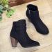 EKOUSN Women's Belt Buckle High Heel Winter Boots - Black, Size 6.5 - Buy Online on GoSupps.com
