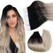 Ugeat balayage tape in extensions real hair black to platinum blonde with ashblond tape in extensions 20 pieces real hair extensions tape in 50 grams 45cm 45 cm #1b/18/60