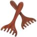 Sewroro Peigne de Massage du Cuir Chevelu en Bois 2 Pi ces Outil Gua Sha Multifonction pour Massage Facial et Stimulation des Points D Acupuncture Oculaires Format Mini Portable pour