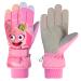 Kazaigou Gloves Children Winter Snow Down Shoes Ski gloves for 4-9 years Girls Boys Pu palm Windproof Windproof Warm Fleece Winter gloves Bicycle glove-moss shoes skiing S pink