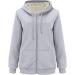 Warm Hanxiulin Fleece Plush Jacket for Women - Cozy Zipper Wool Hoodie Fluffy Autumn Winter Coat in Gray 3XL - Buy Online on GoSupps.com