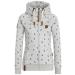 Bigfanshu Womens Hooded Sweatshirts Flocking Thicken Print Jackets Tracksuits Zipper Female Sportswear Light Grey