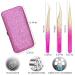 3-Piece Stainless Steel Eyelash Extension Tweezers Set for Volume False Lash Application in Cosmetic Storage Bag - Buy Online on GoSupps.com