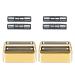 2 Pack Replacement Foil and Cutters Compatible with BaBylissPRO Double Foil Shaver Replacement Foil for BaBylissPRO Barberology FXFS2 Shaver Golden Gold/2pc