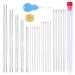 Acne needle 3 0PCs.Pearl needles set 5 size 10 pieces big eye needles and 20 pieces of straight needles for bracelet necklace Easy thread acne needle