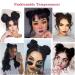2Pcs Mini Claw Clip Messy Cat Ears Hair Bun Extensions - Natural Black - Buy Online on GoSupps.com