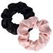SILKIE x2 Set 100% Pure Mulberry Silk Oversized Scrunchies with Travel Pouch - Cream Pink, Coffee, Black | Hair Care Ponytail Holder | No Damage Elastics - Buy Online on GoSupps.com