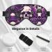 SSIMOO Purple Rose Skull Print Eye Mask - Double-Sided Soft & Light Blocking for Sleep Quality - International Shipping - Buy Online on GoSupps.com