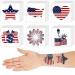 120 Pieces Metallic Patriotic Temporary Tattoo 4th of July Temporary Tattoos Stickers USA Fourth of July Stickers American Flag Red White and Blue Decor Party Favors for Men Women Flag Style