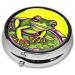 Frog in a Pond Round Pill Box - 3 Compartment Portable Travel Organizer for Medication - Buy Online on GoSupps.com