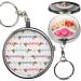 Pack of 2 - Portable Pill Organizer ( Cute Dachshunds Striped ) Metal Medicine Box 3 Compartment Stash Vitamin Meds Case with Keychain