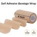 BQTQ 8 Rolls Cohesive Bandage 4 Inch - Self Adherent Stretch Wrap Tape for Ankle Sprains - Ideal for Human and Animal Use - Beige - Buy Online on GoSupps.com