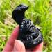 Natural Crystal Rough Hand Carved Black Obsidian Quartz Crystal Animal Cobra Natural Gemstone Snake Stone 60MM-70MM Home Decoration Chakra Reiki Balancing - Buy Online on GoSupps.com