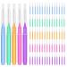 EasyHonor Braces Brush for Cleaner Interdental Brush Toothpick Dental Tooth Flossing Head Oral Dental Hygiene Flosser Toothpick Cleaners Tooth Cleaning Tool (5Colors,75pcs) Interdental brush 75pcs bright color
