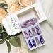 24Pcs Purple Rhinestone Long Coffin Press on Nails - Full Cover Acrylic Matte Artificial Luxury Nails for Women and Girls - Buy Online on GoSupps.com