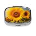 Sunflower Printing 2 Compartment Small Pill Case Cute Small Pill Box Purse Pill Boxs Travel Pill Organizer for Pocket Purse and Travel Gifts