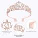 Araluky Rose Gold Tiara for Women & Girls - Jeweled Princess Crown for Wedding, Prom, Birthday - Rhinestone Hair Accessories - Buy Online on GoSupps.com