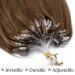 Silk-Co Real Hair Microring Extensions - 0.5g Micro Loop 100 Strands 7A Human Hair 40cm Light Brown - Smooth & Soft - Buy Online on GoSupps.com