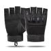 SUJAYU Tactical Gloves for Men, Airsoft Gloves Tactical Fingerless Gloves Black Medium