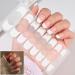 White French Tip Semi Cured Gel Nail Strips Stickers Short Square Gel Nails Wraps with File 16 Pieces Glossy Soft Self-Adhesive Salon-Quality Uv/LED Lamp Required - Buy Online on GoSupps.com