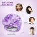 Arqumi Reusable Shower Cap with Ribbon Bow | Waterproof Double-Layer Bath Cap for Women Men | Large Elastic Hair Bonnet for Long Thick Hair - Purple C Shower Cap - Buy Online on GoSupps.com